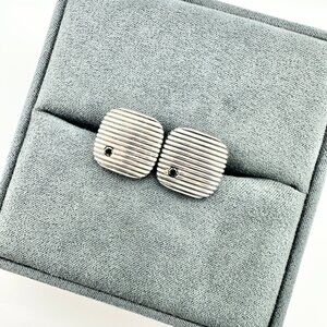 David Yurman Royal Cord Cufflinks w/ Black Diamonds - RARE